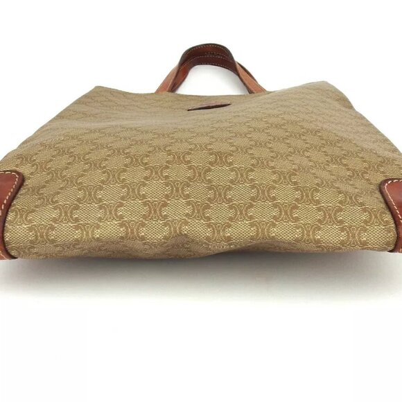 CELINE Handbag Macadam Beige PVC ?~ Leather Authentic USED - Picture 5 of 9